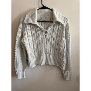 Women's Joie Light Knit Lace-Up Sweater M